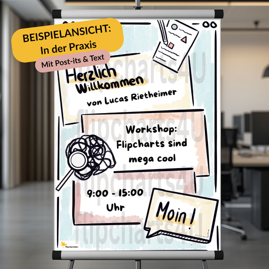 Flipchart "Willkommen"