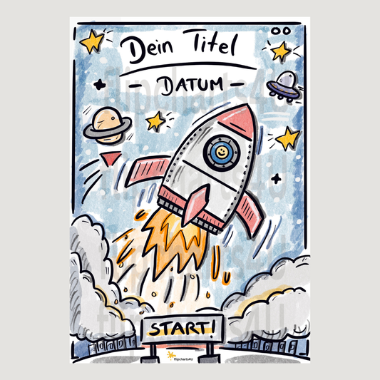 Flipchart "Willkommensrakete"