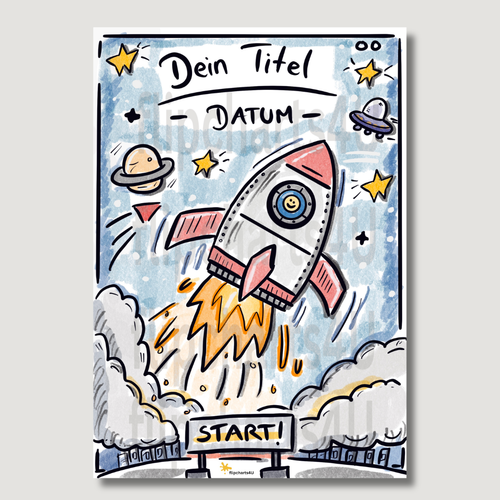 Flipchart "Willkommensrakete"